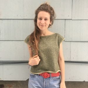 Vintage YSL Boxy Fit Short Sleeve Sweater S